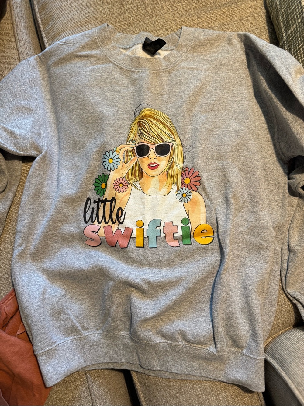 Gildan Small Gray "Little Swiftie" Graphic Sweatshirt - Women's Cozy Pullover